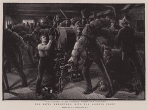 De Marine Manoeuvres, met de Reservevloot door Charles J. Staniland